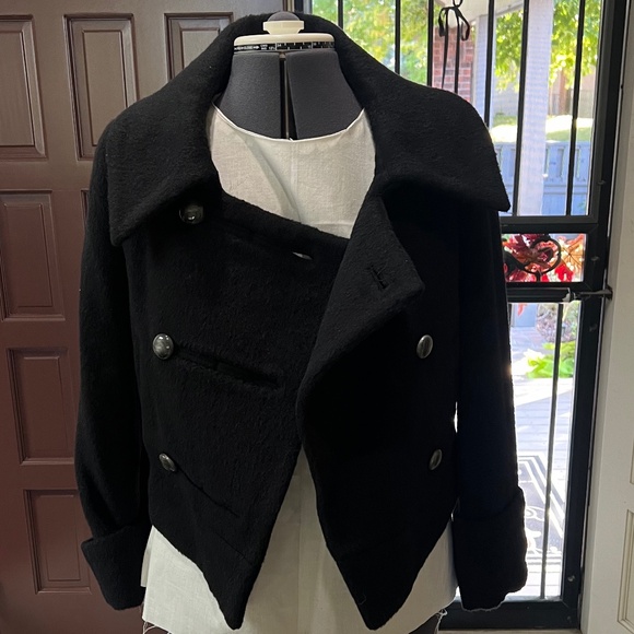 DVF Ladybird Short Trench Jacket - Black Size 6 - Wool/Alpaca mix - Picture 1 of 3